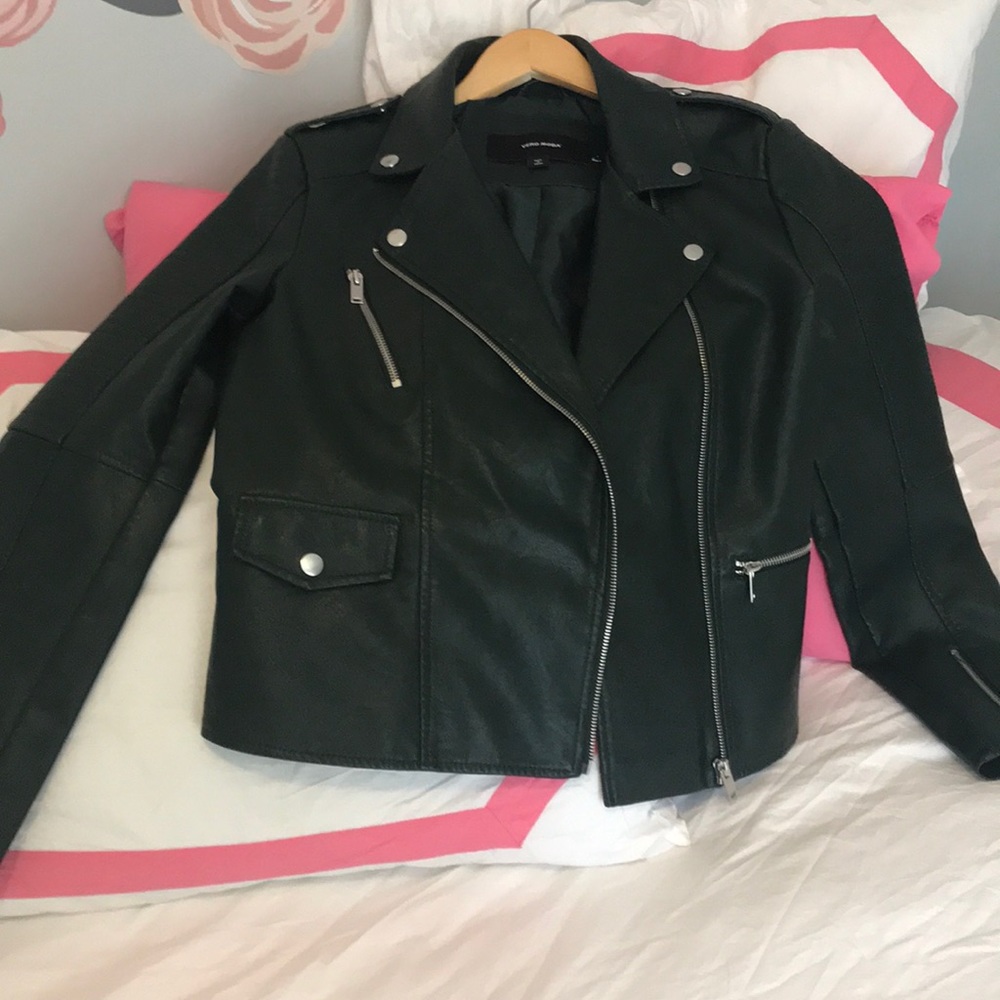Vegan leather moto jacket